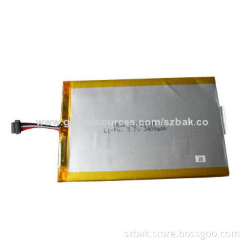 HBAK 4071107P Li-polymer Battery with 3.7V/3,400mAh, PCM, Wire Leads and Connector